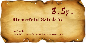 Bienenfeld Szirén névjegykártya